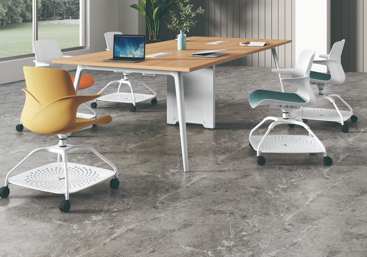 Variedad de colores y texturas que se integran al espacio