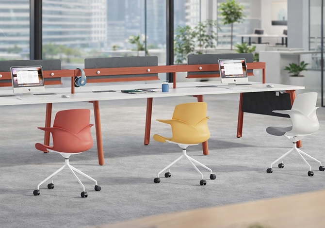 Variedad de colores y texturas que se integran al espacio