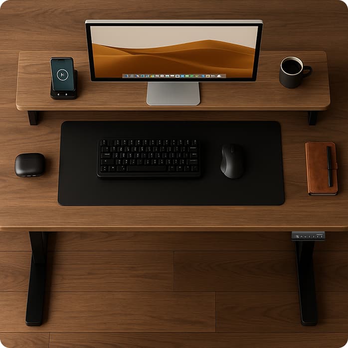 Standing desk INPRO con accesorios ergonómicos