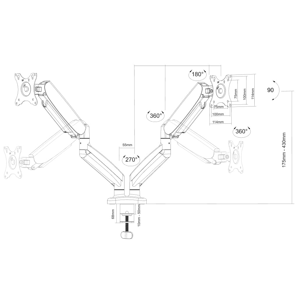 Brazo de Monitor Doble