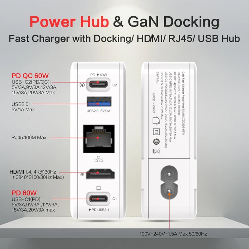 Cargador 65W + Hub