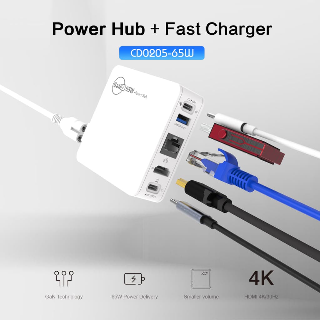 Cargador 65W + Hub