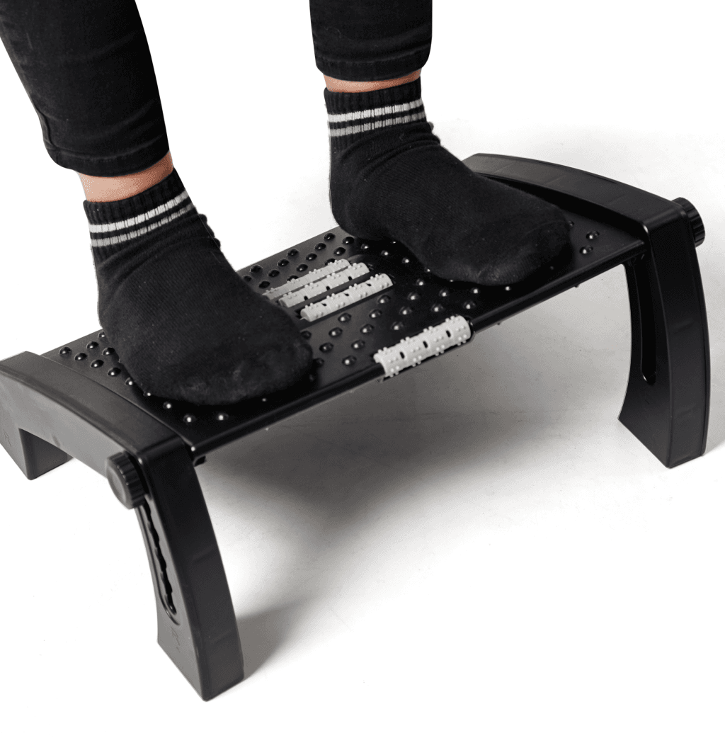 Reposapies regulable con masajeador