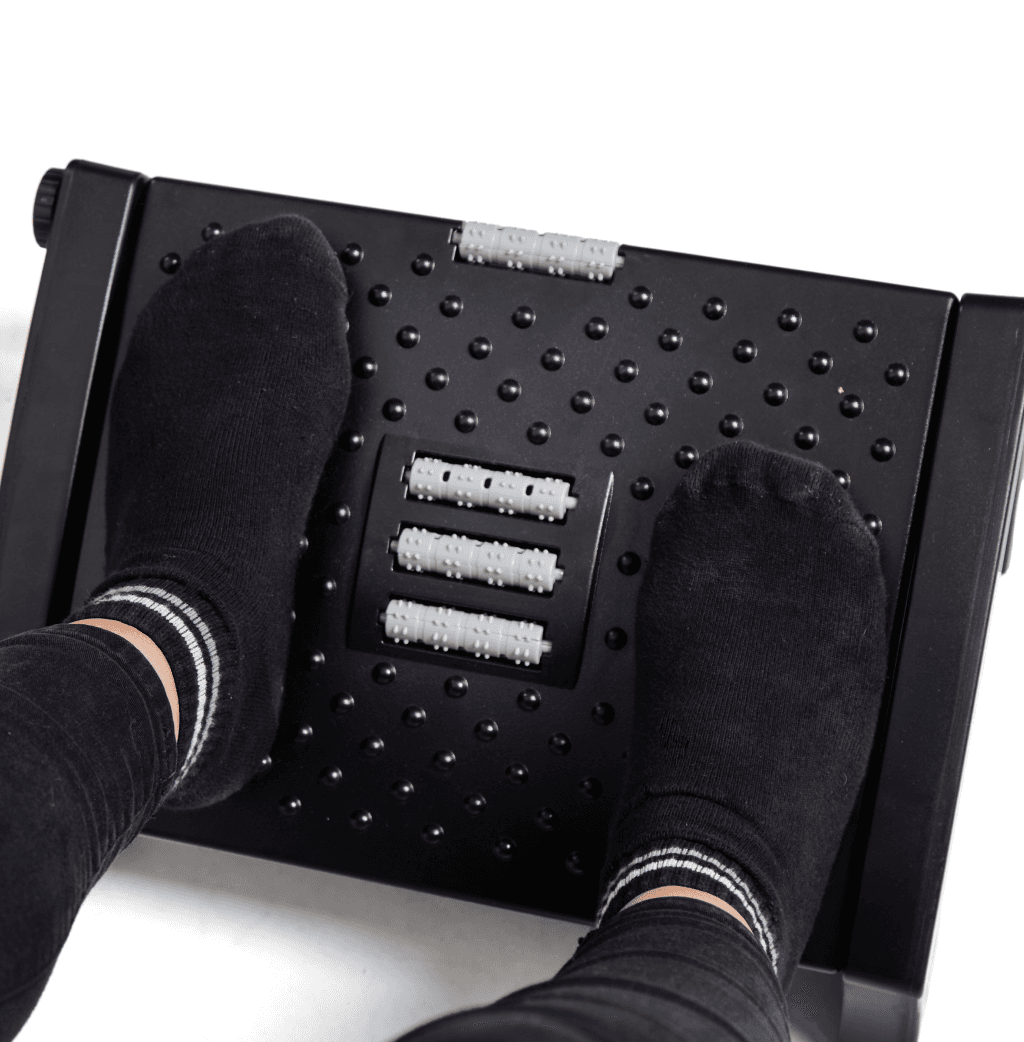 Reposapies regulable con masajeador